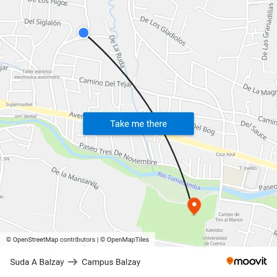 Suda A Balzay to Campus Balzay map