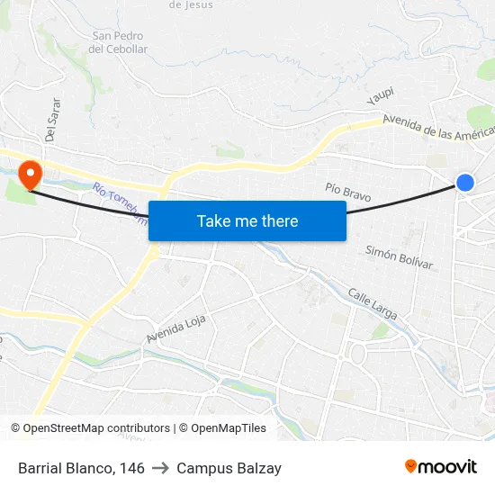Barrial Blanco, 146 to Campus Balzay map