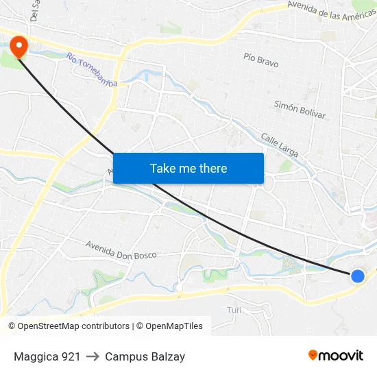 Maggica 921 to Campus Balzay map