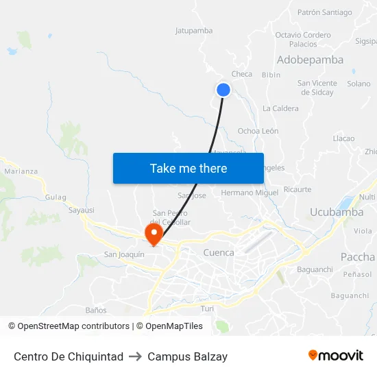 Centro De Chiquintad to Campus Balzay map