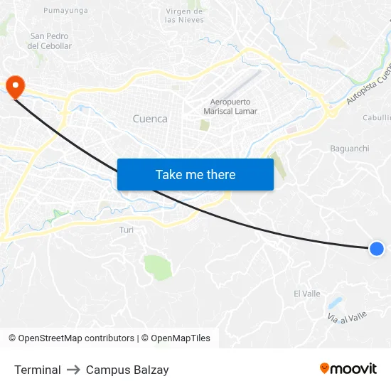 Terminal to Campus Balzay map