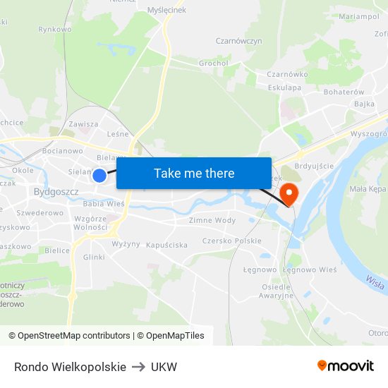 Rondo Wielkopolskie to UKW map