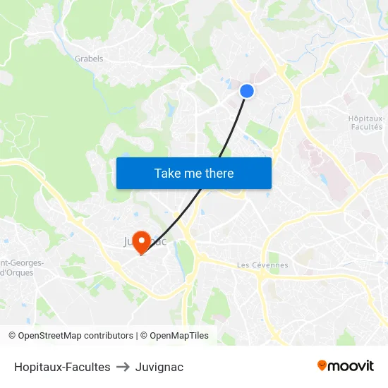 Hopitaux-Facultes to Juvignac map