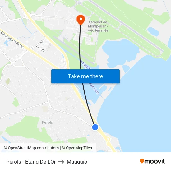 Pérols - Étang De L'Or to Mauguio map