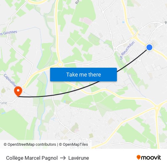 Collège Marcel Pagnol to Lavérune map