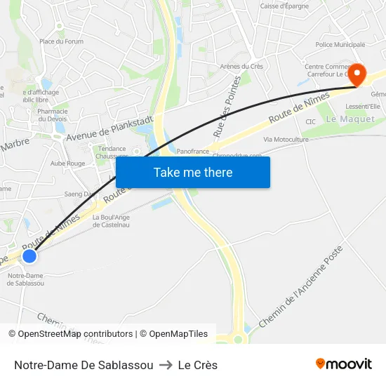 Notre-Dame De Sablassou to Le Crès map