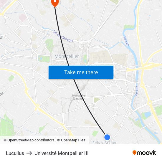 Lucullus to Université Montpellier III map