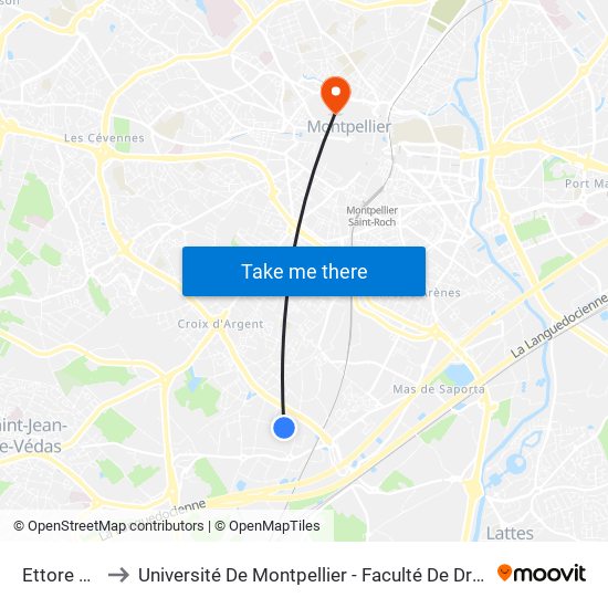 Ettore Bugatti to Université De Montpellier - Faculté De Droit Et Science Politique map
