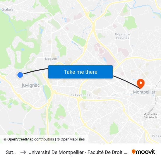 Saturne to Université De Montpellier - Faculté De Droit Et Science Politique map