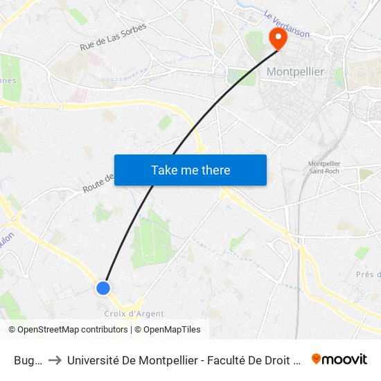 Bugarel to Université De Montpellier - Faculté De Droit Et Science Politique map