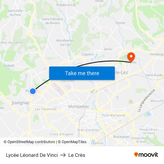 Lycée Léonard De Vinci to Le Crès map