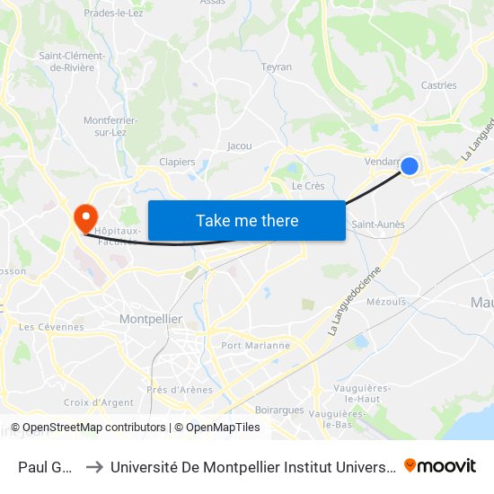 Paul Gauguin to Université De Montpellier Institut Universitaire De Technologie map