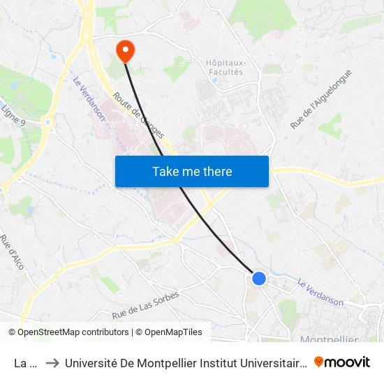 La Pile to Université De Montpellier Institut Universitaire De Technologie map