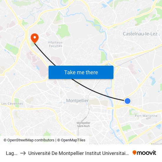 Lagoya to Université De Montpellier Institut Universitaire De Technologie map