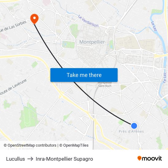 Lucullus to Inra-Montpellier Supagro map