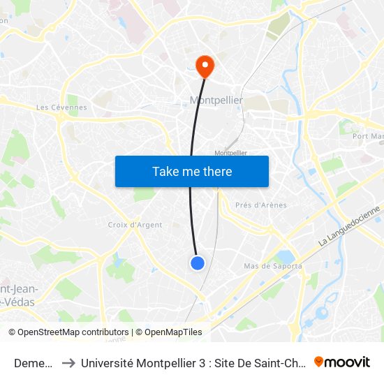 Demeter to Université Montpellier 3 : Site De Saint-Charles map