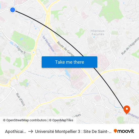 Apothicaires to Université Montpellier 3 : Site De Saint-Charles map