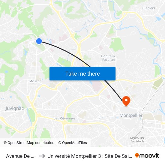 Avenue De Rome to Université Montpellier 3 : Site De Saint-Charles map