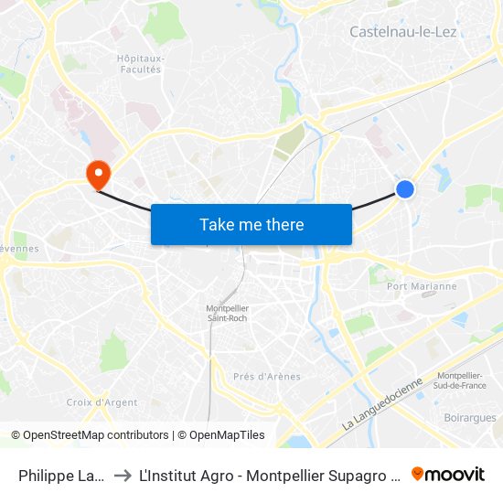 Philippe Lamour to L'Institut Agro - Montpellier Supagro - Montpellier map