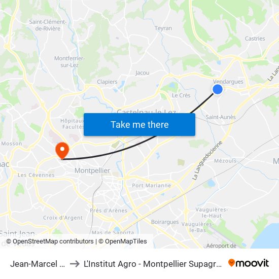 Jean-Marcel Castet to L'Institut Agro - Montpellier Supagro - Montpellier map