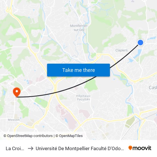 La Croisée to Université De Montpellier Faculté D'Odontologie map