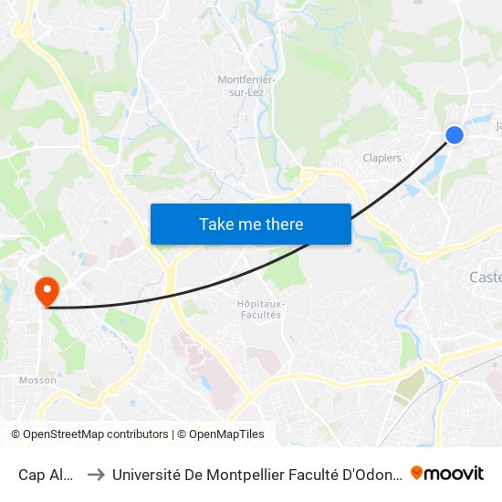 Cap Alpha to Université De Montpellier Faculté D'Odontologie map