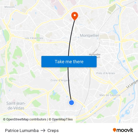 Patrice Lumumba to Creps map