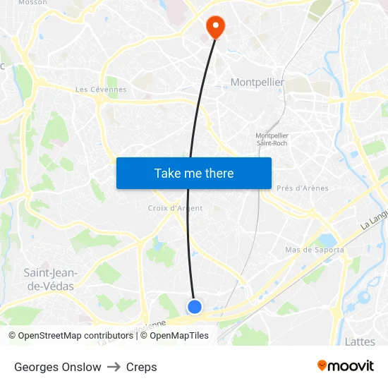 Georges Onslow to Creps map