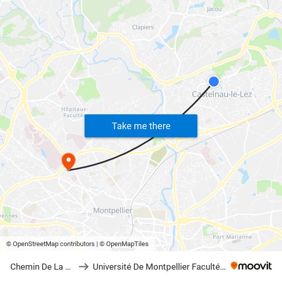 Chemin De La Monnaie to Université De Montpellier Faculté De Pharmacie map