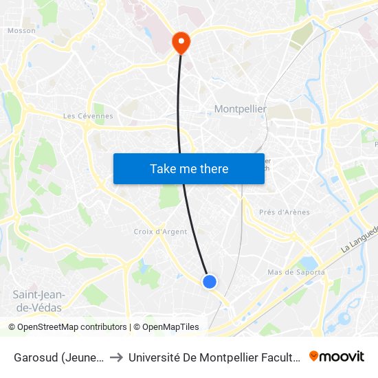 Garosud (Jeune Parque) to Université De Montpellier Faculté De Pharmacie map