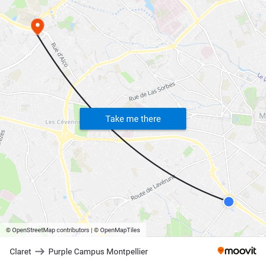 Claret to Purple Campus Montpellier map