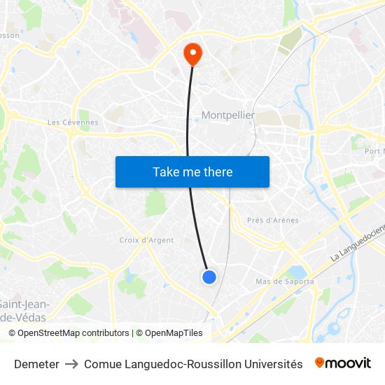 Demeter to Comue Languedoc-Roussillon Universités map