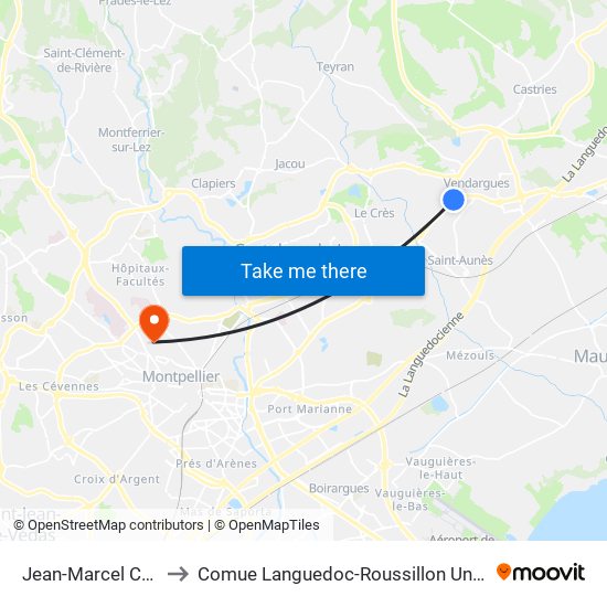 Jean-Marcel Castet to Comue Languedoc-Roussillon Universités map