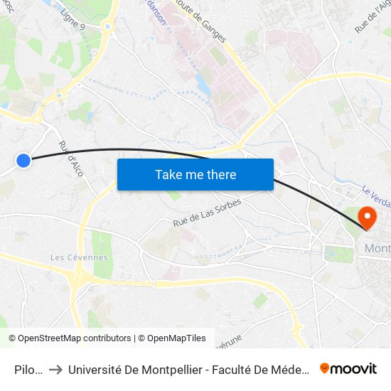 Pilory to Université De Montpellier - Faculté De Médecine map