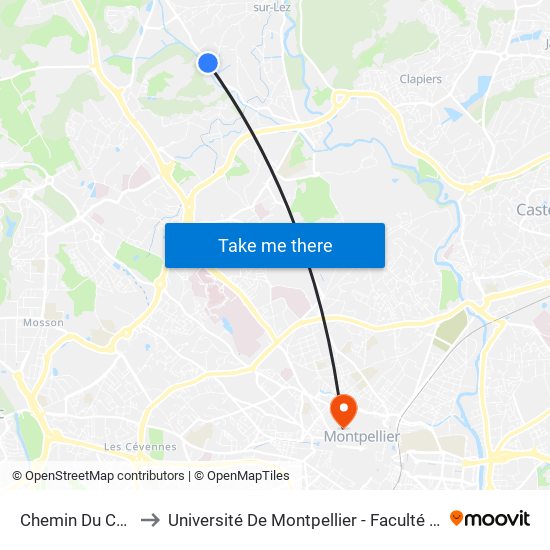 Chemin Du Cambas to Université De Montpellier - Faculté De Médecine map