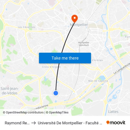 Raymond Recouly to Université De Montpellier - Faculté De Médecine map