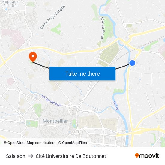 Salaison to Cité Universitaire De Boutonnet map