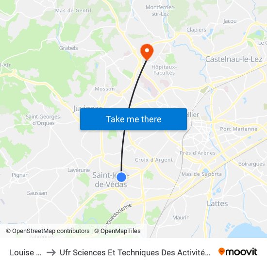 Louise Michel to Ufr Sciences Et Techniques Des Activités Physiques Et Sportives map