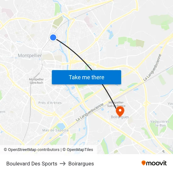Boulevard Des Sports to Boirargues map