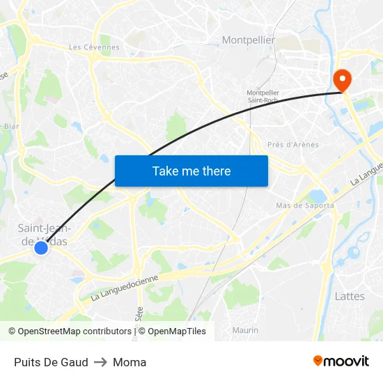 Puits De Gaud to Moma map