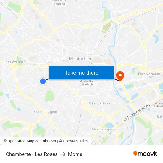 Chamberte - Les Roses to Moma map