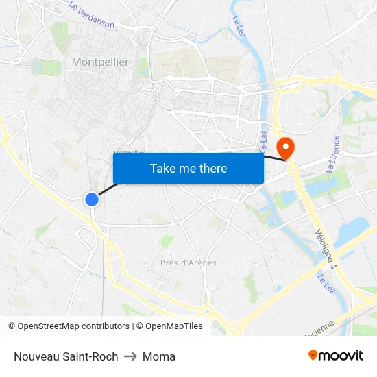 Nouveau Saint-Roch to Moma map