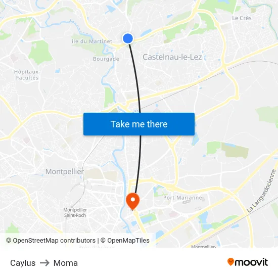 Caylus to Moma map