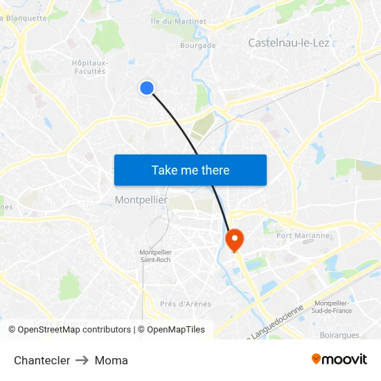 Chantecler to Moma map