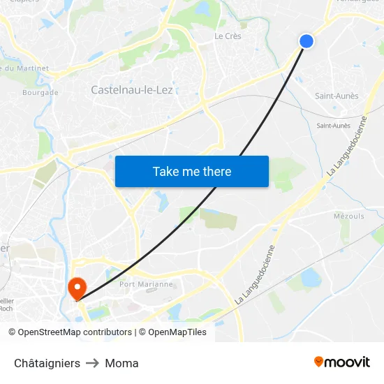 Châtaigniers to Moma map