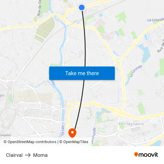 Clairval to Moma map