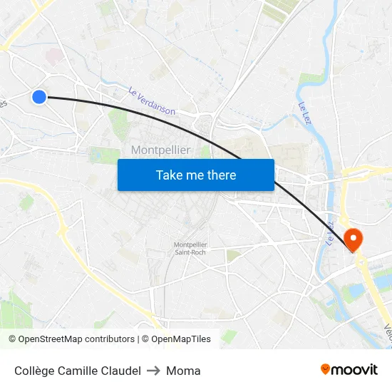 Collège Camille Claudel to Moma map