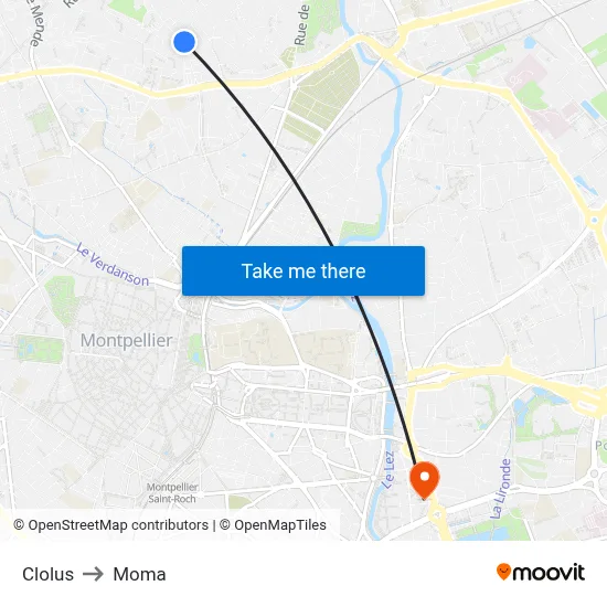 Clolus to Moma map