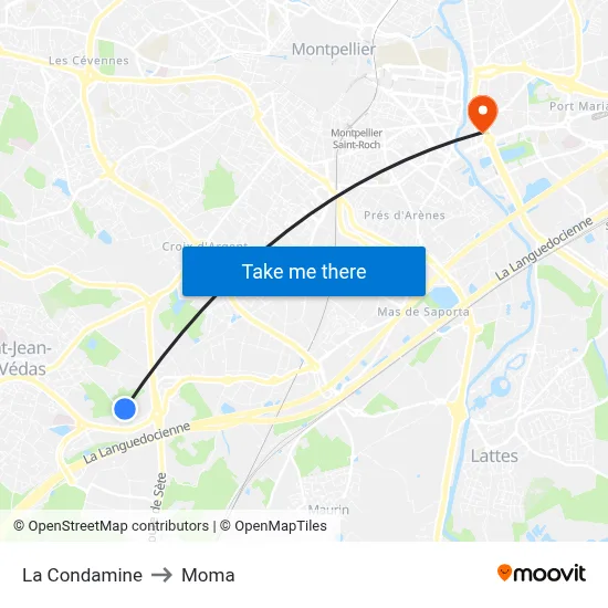 La Condamine to Moma map