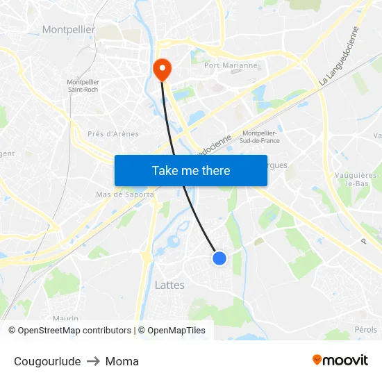 Cougourlude to Moma map